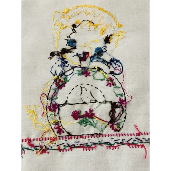 Hand Embroidered Dish Towel Napkins Set 4 Kitten Cats Grandma Chic Cottagecore - Picture 6 of 11